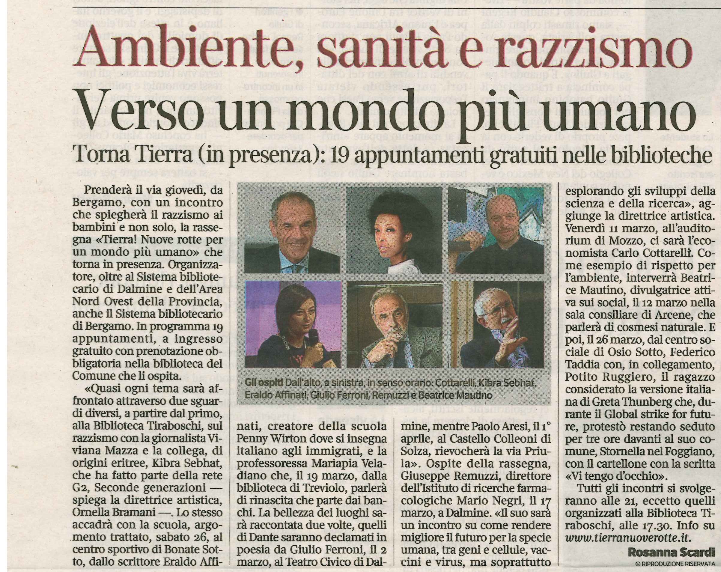 Corriere della Sera - Bg, 19 febbraio 2022